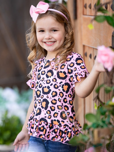Kids Spring Clothes | Girls Leopard Tunic & Patched Jean Capris Set