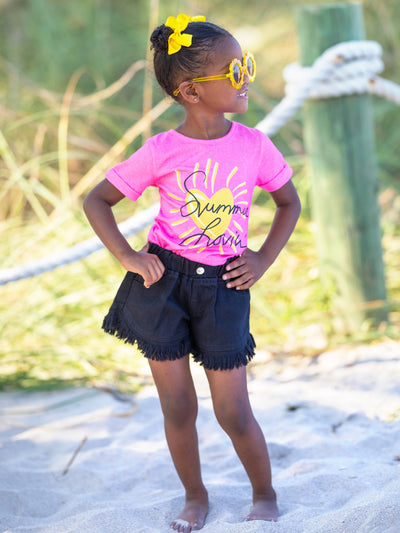Toddler Summer Tops | Girls Short Sleeve Summer Lovin' Graphic Tee