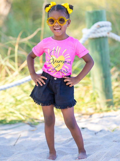 Toddler Summer Tops | Girls Short Sleeve Summer Lovin' Graphic Tee