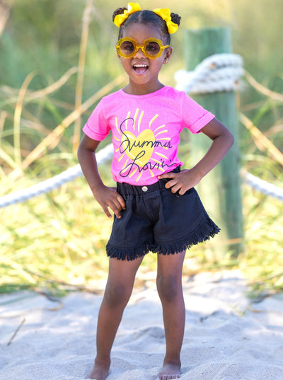 Toddler Summer Tops | Girls Short Sleeve Summer Lovin' Graphic Tee