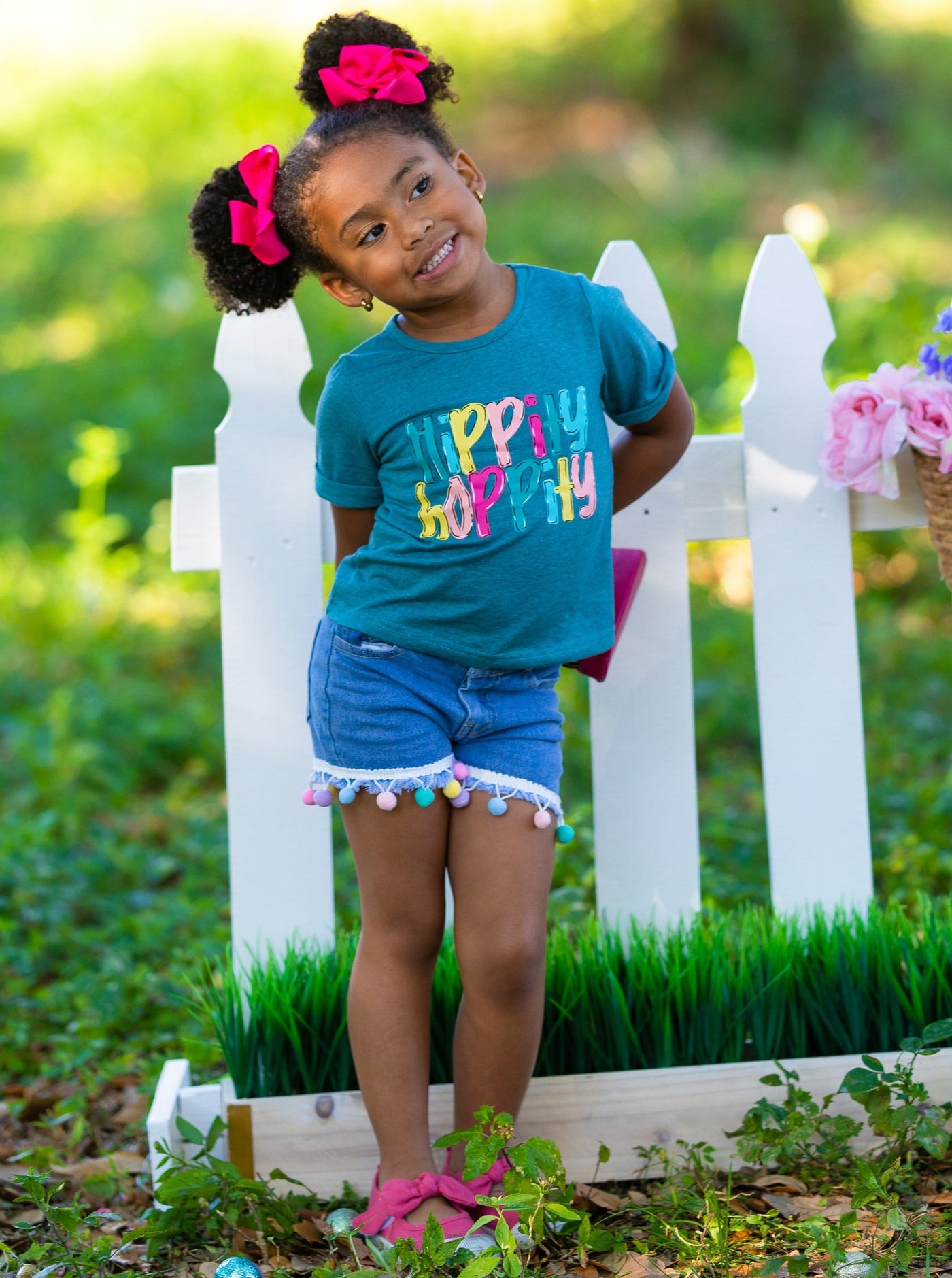 Girls Cute Easter Tops | Hippity Hoppity Short Sleeved Easter Top