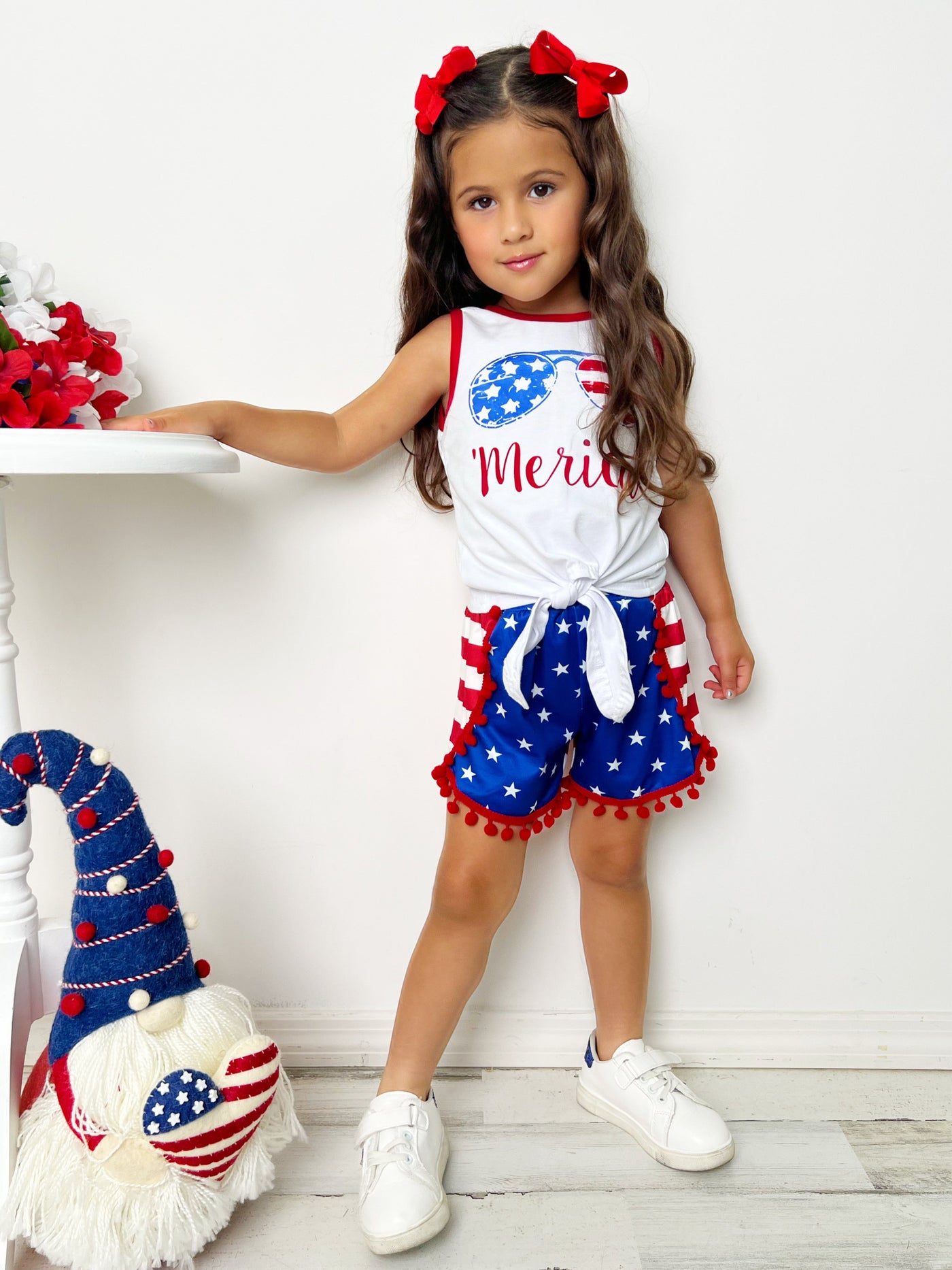 4th of July Outfits for Kids | Tank Top & Shorts Set - Mia Belle Girls