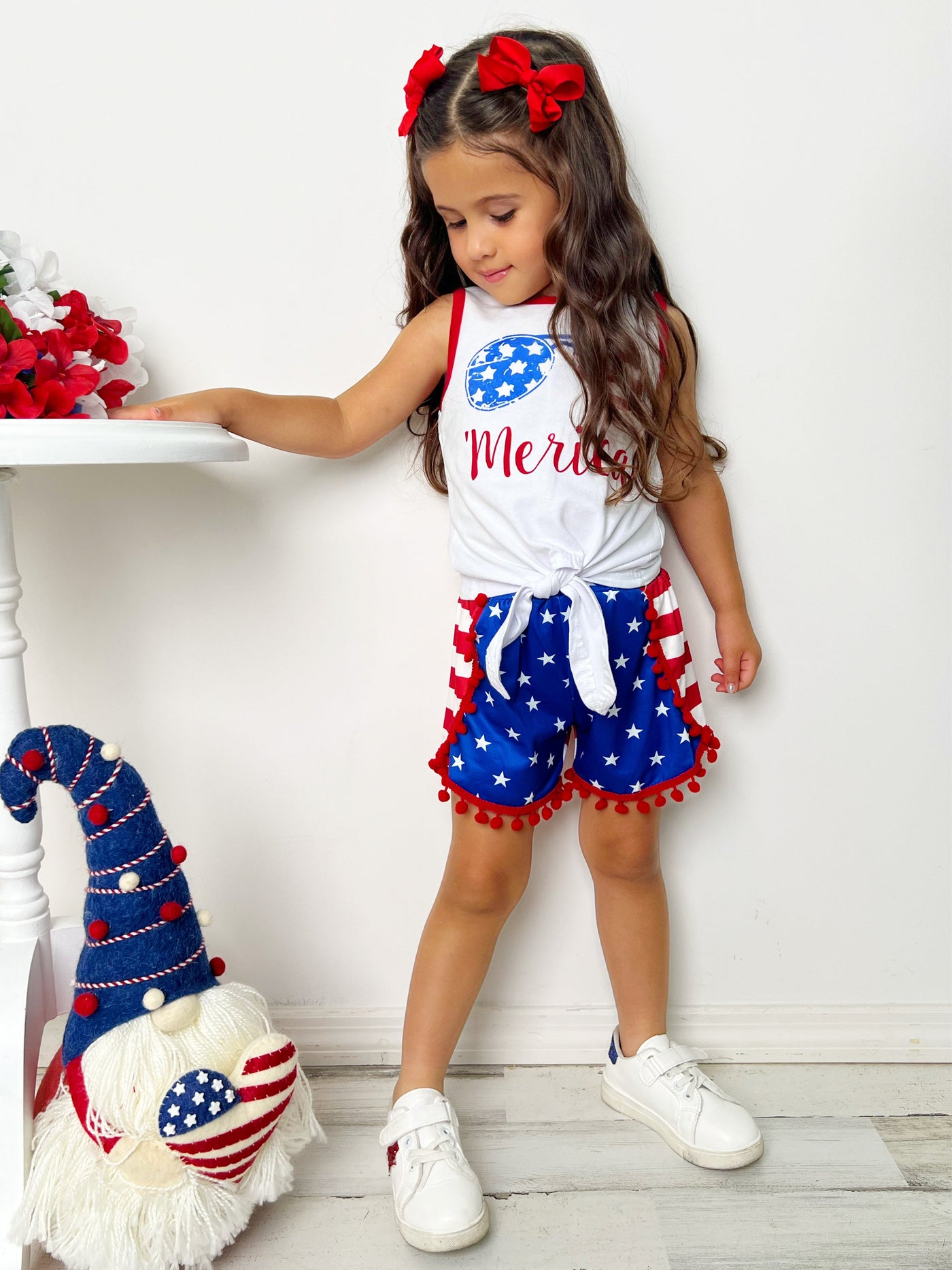 4th of July Outfits for Kids | Tank Top & Shorts Set - Mia Belle Girls
