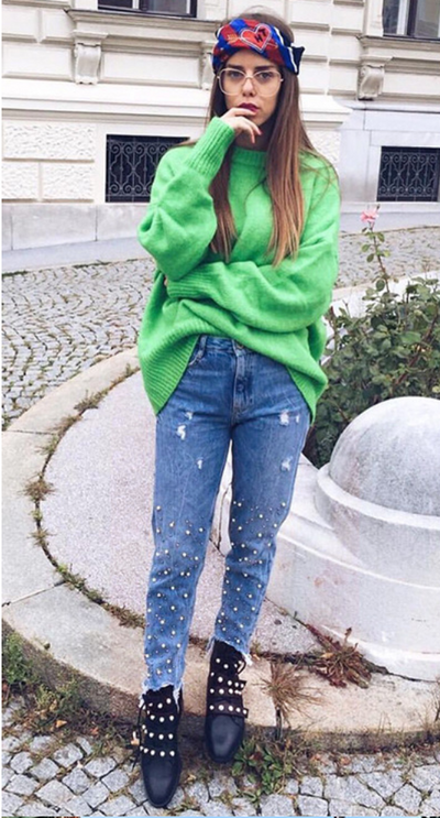 Women's Cropped Hem Pearl Embellished Ripped Jeans - Mia Belle Girls