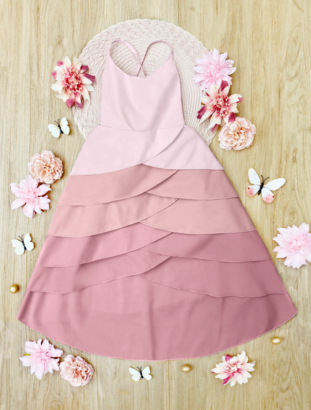 Toddler Spring Outfits | Girls Sleeveless Bubblegum Tiered Dress