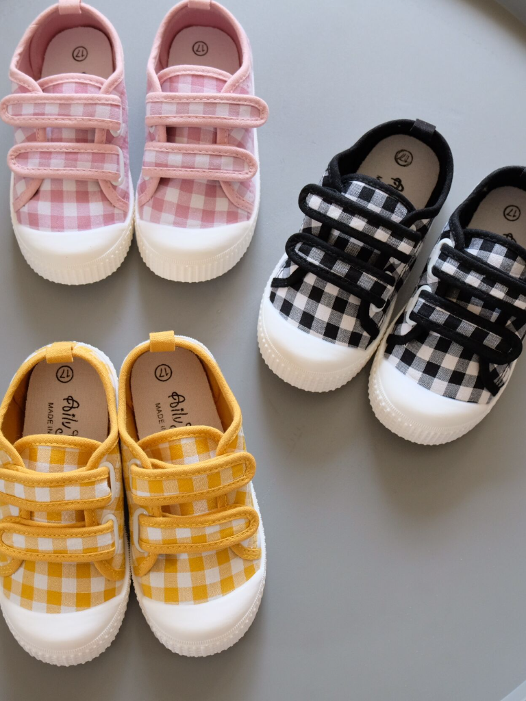 Shoes By Liv & Mia | Plaid Velcro Strap Sneakers - Mia Belle Girls