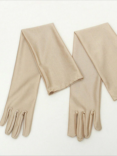 Halloween Accessories | Women's Satin Finger Gloves | Mia Belle Girls
