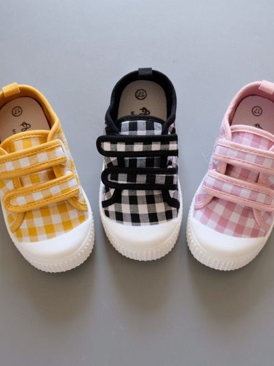 Shoes By Liv & Mia | Plaid Velcro Strap Sneakers - Mia Belle Girls