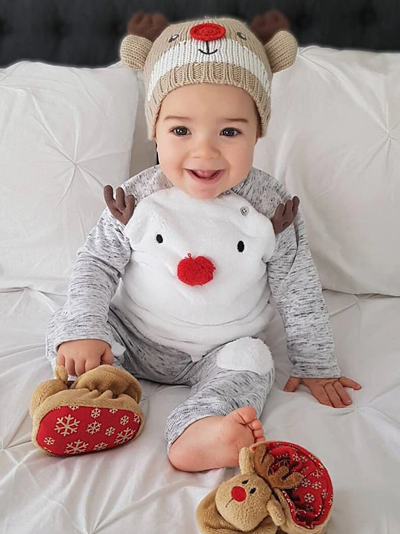 Baby Be My Reindeer Winter Long Sleeve Top And Legging Set