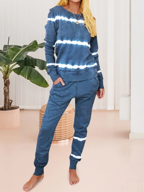 Women's Sophisticated Tie-Dye Loungewear Jogger Set - Mia Belle Girls