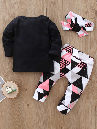 Baby 'Dad Is My Hero' Geo Print Long Sleeve Shirt and Leggings Set