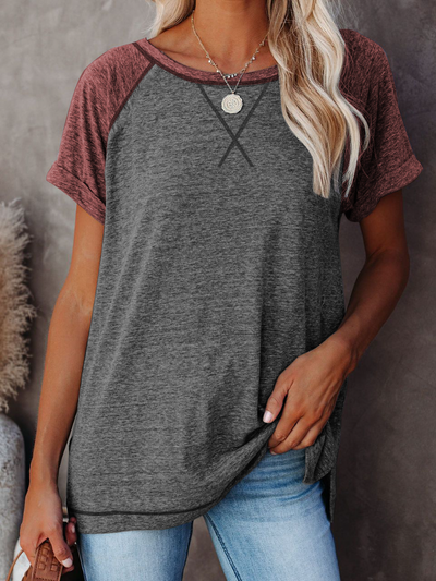 Women's Raglan Realness Short Sleeve Top Burgundy