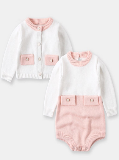 Baby Cardigan Cutie Knitted Onesie and Sweater Set