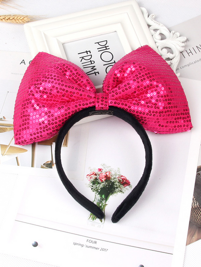 Halloween Accessories | Barbie Sequin Bow Headband | Mia Belle Girls