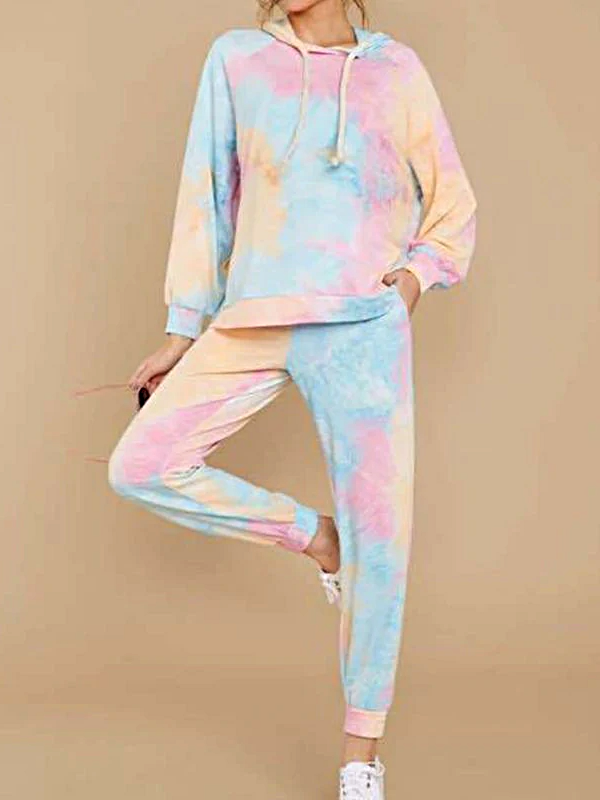 Women's Dramatic Tie-Dye Hooded Loungewear Jogger Set - Mia Belle Girls