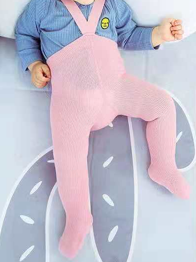 Baby High Waist Overall-Style Leggings Dusty Pink