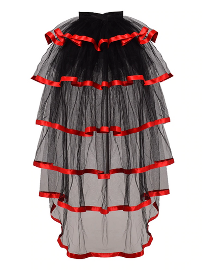 Women's Tulle Tiered Satin Trim Overskirt