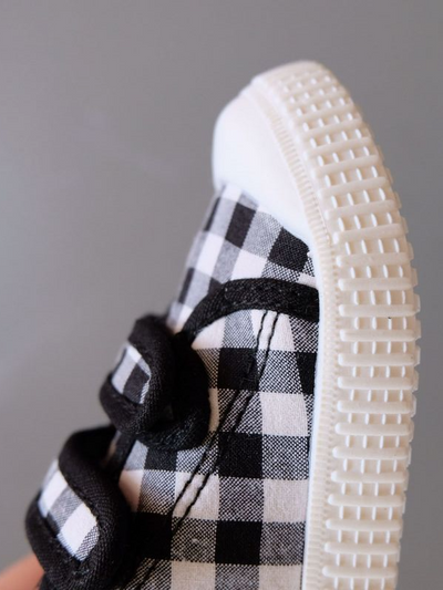 Shoes By Liv & Mia | Plaid Velcro Strap Sneakers - Mia Belle Girls