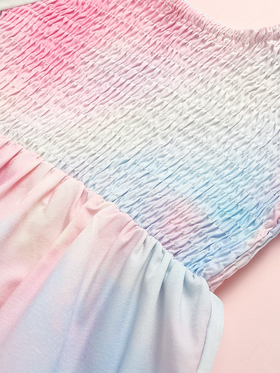 Mommy and Me Matching Pastel Tie Dye Ruffle Dress - Mia Belle Girls