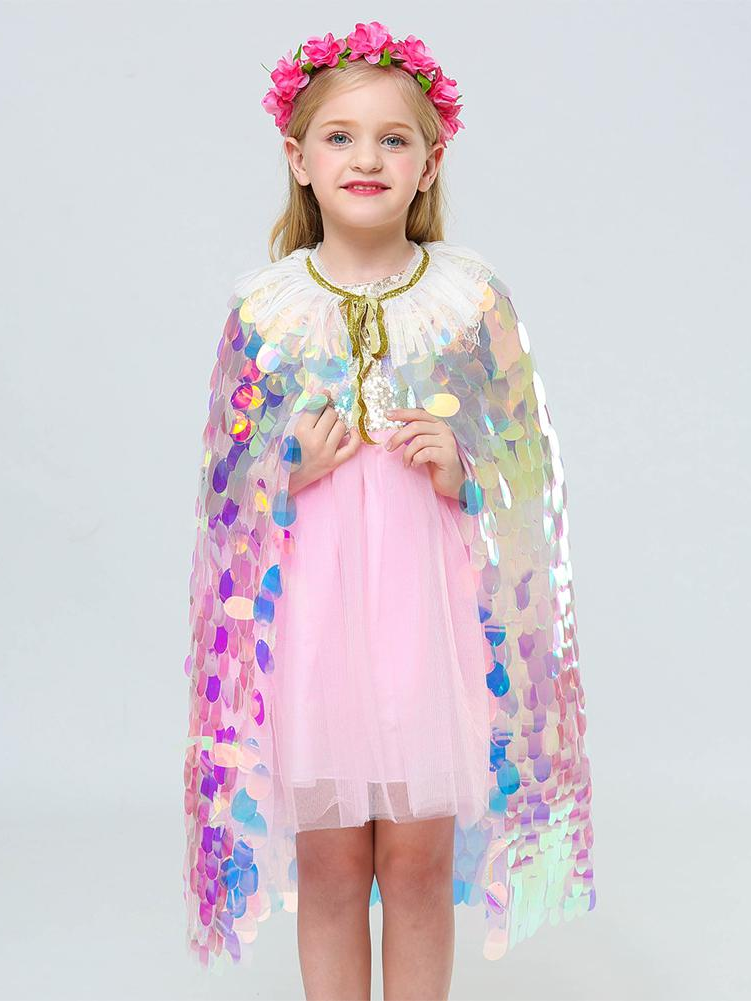 Kids Halloween Accessories | Mermaid Sequin Cape | Mia Belle Girls