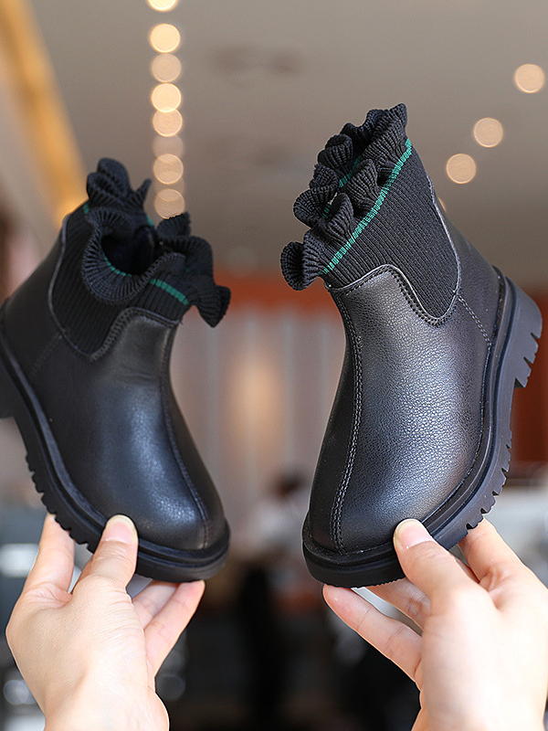 Little Girls Shoes By Liv & Mia | Ruffle Sock Boots - Mia Belle Girls