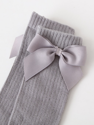Children's Accessories | Satin Bow Ribbed Socks | Socks and Tights