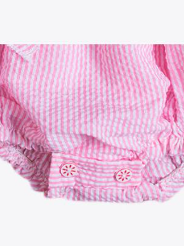 Baby Cute Bows and Ruffles Striped Onesie