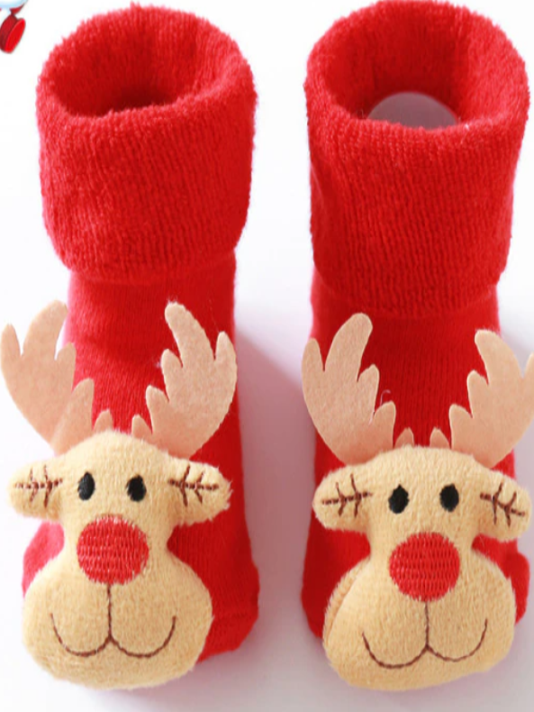 Baby Rudolph is Here Socks - Mia Belle Girls
