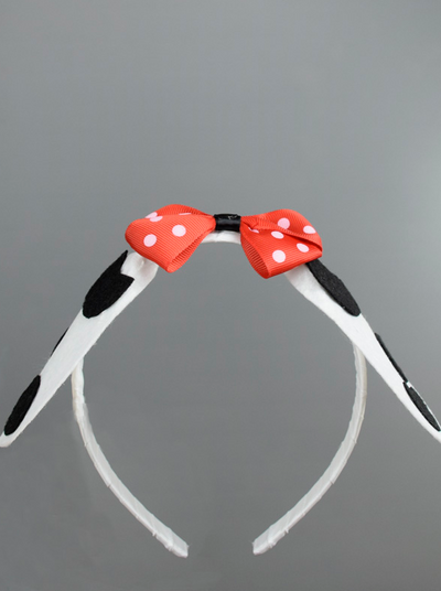 Baby White Polka Dot 101 Dalmatians Inspired Tutu Skirt with Headband Costume