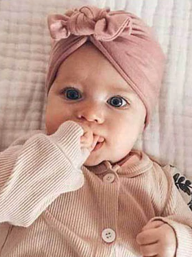 Baby Turban Knot Bonnet Cap pink