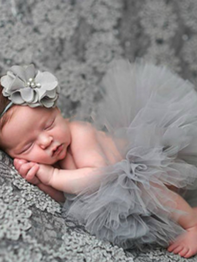 Tutu Skirt and Headband  grey