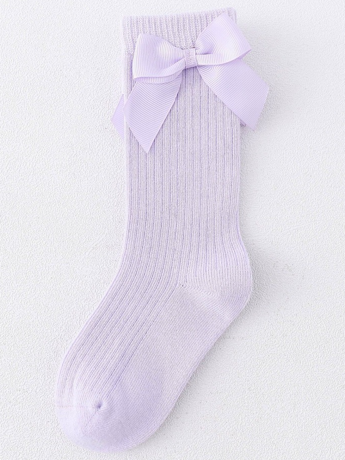 Children's Accessories | Satin Bow Ribbed Socks | Socks and Tights
