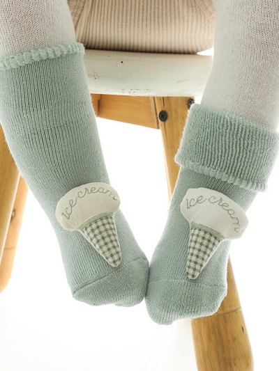 Baby Flair For The Day Plush Non-Slip Socks Green
