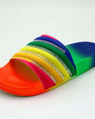 Women's Glitter Rhinestone Slides By Liv and Mia