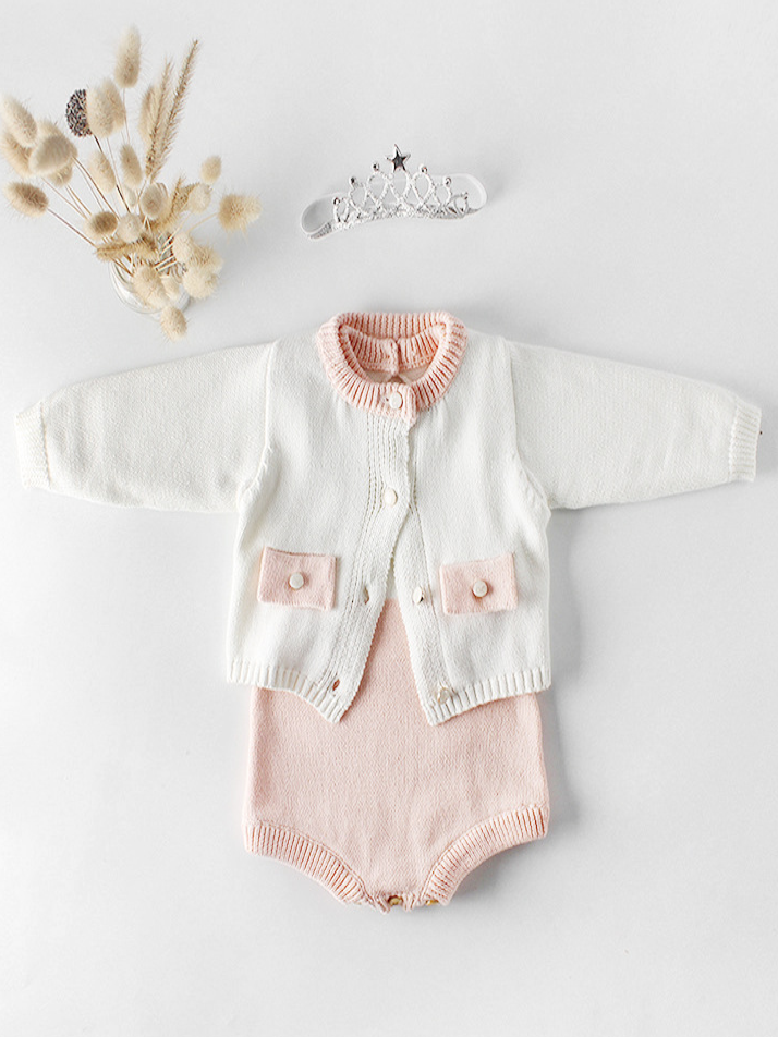 Baby Cardigan Cutie Knitted Onesie and Sweater Set