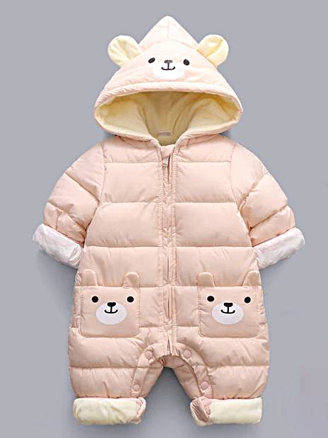 Baby Panda Puff Snowsuit Hooded Onesie - Mia Belle Girls