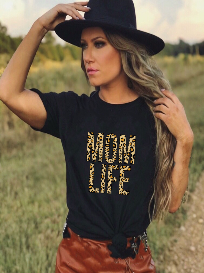 Women's Leopard Momlife Top