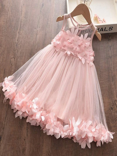Girls Special Occasion Dress | Flower Tulle Dress | Mia Belle Girls
