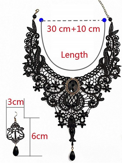 Halloween Accessory | Gothic Necklace & Earring Set - Mia Belle Girls