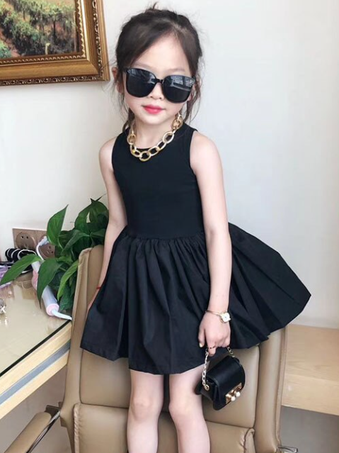 Toddler Spring Casual Dresses | Girls Little Black Pleated Dress