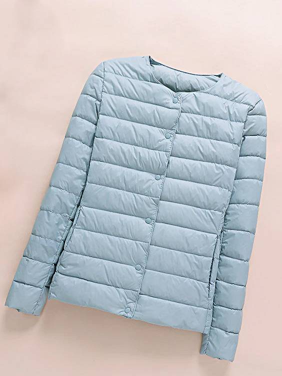 Women's Lightweight Puffer Jacket with Travel Pouch - Mia Belle Girls