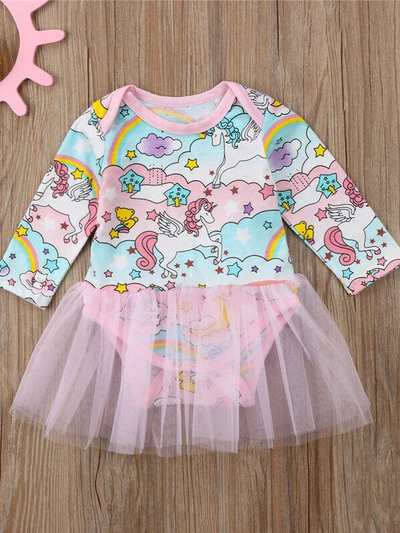 Baby Princess Unicorn Tutu Long Sleeve Onesie