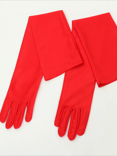 Halloween Accessories | Women's Satin Finger Gloves | Mia Belle Girls
