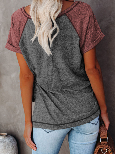 Women's Raglan Realness Short Sleeve Top Burgundy