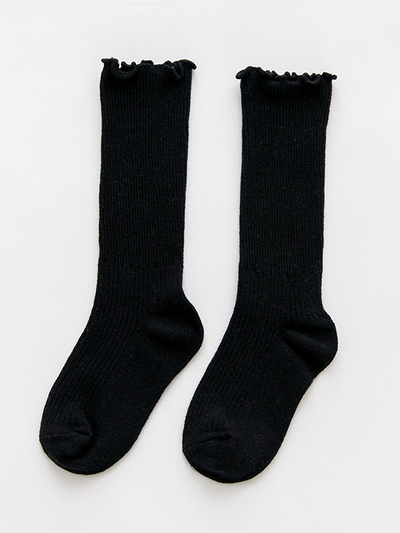 Little girls able-knit mid-calf socks with ruffle trim - Mia Belle Girls