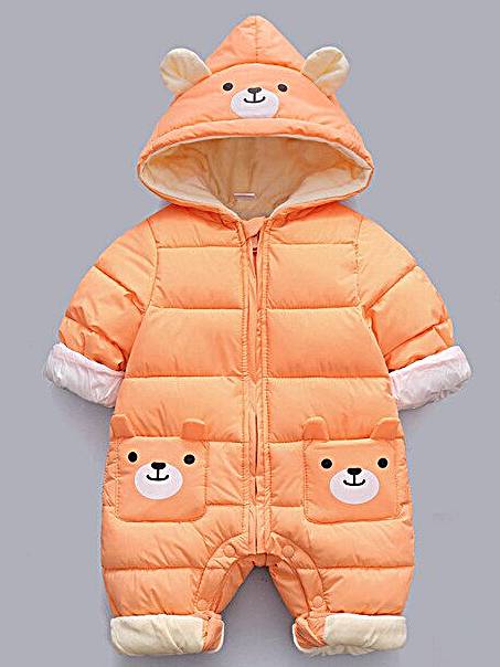 Baby Panda Puff Snowsuit Hooded Onesie - Mia Belle Girls
