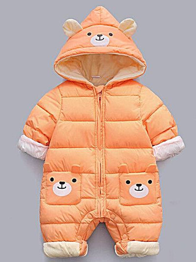 Baby Panda Puff Snowsuit Hooded Onesie - Mia Belle Girls