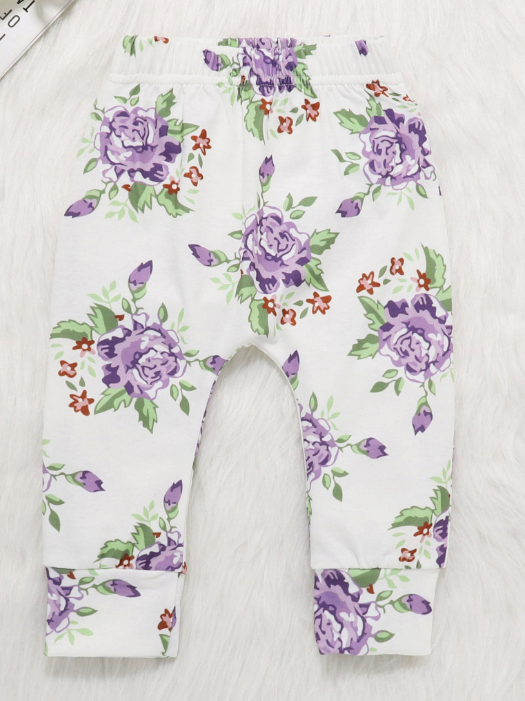 Baby Fancy Floral Lilac Sweatshirt and Pants Set