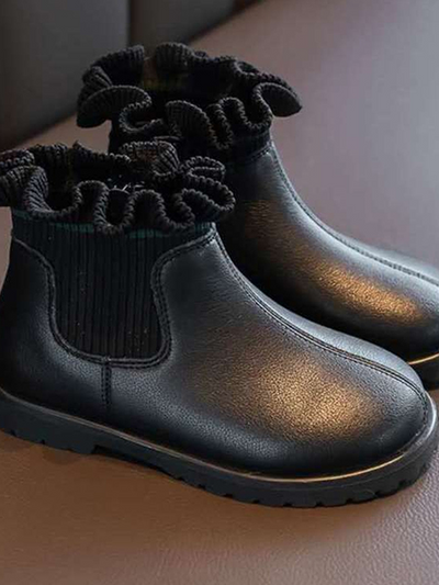 Little Girls Shoes By Liv & Mia | Ruffle Sock Boots - Mia Belle Girls