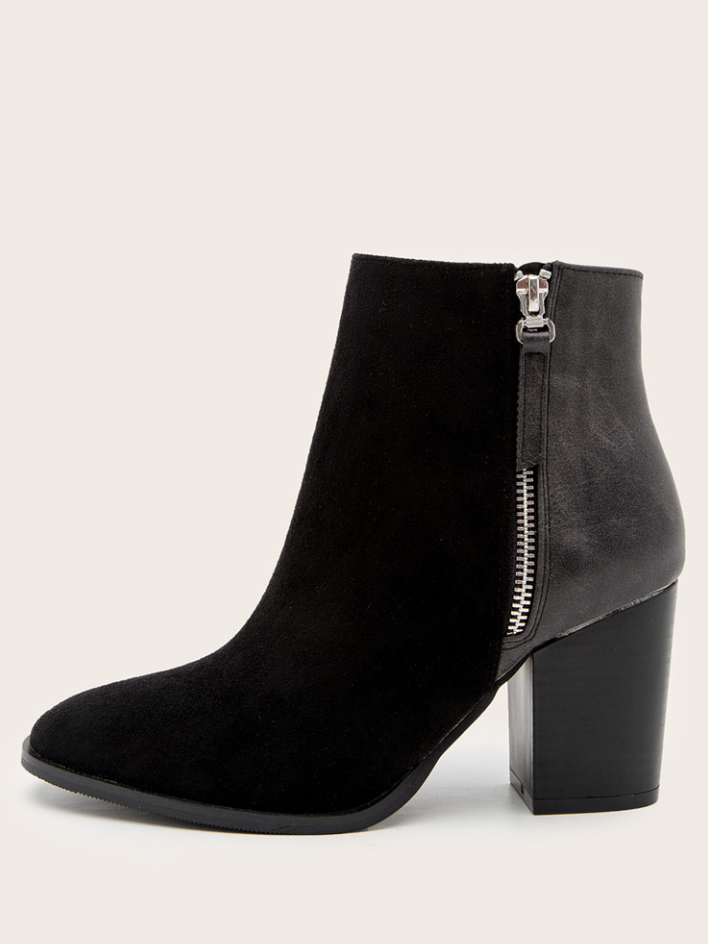 Women's Modern Classic Heeled Ankle Booties By Liv and Mia - Mia Belle Girls - black